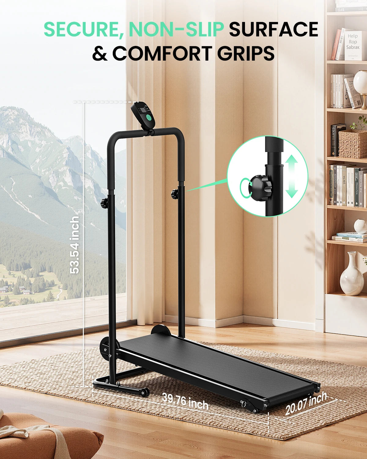 Akluer Manual Treadmill Equipped With Dual Flywheel And Monitor