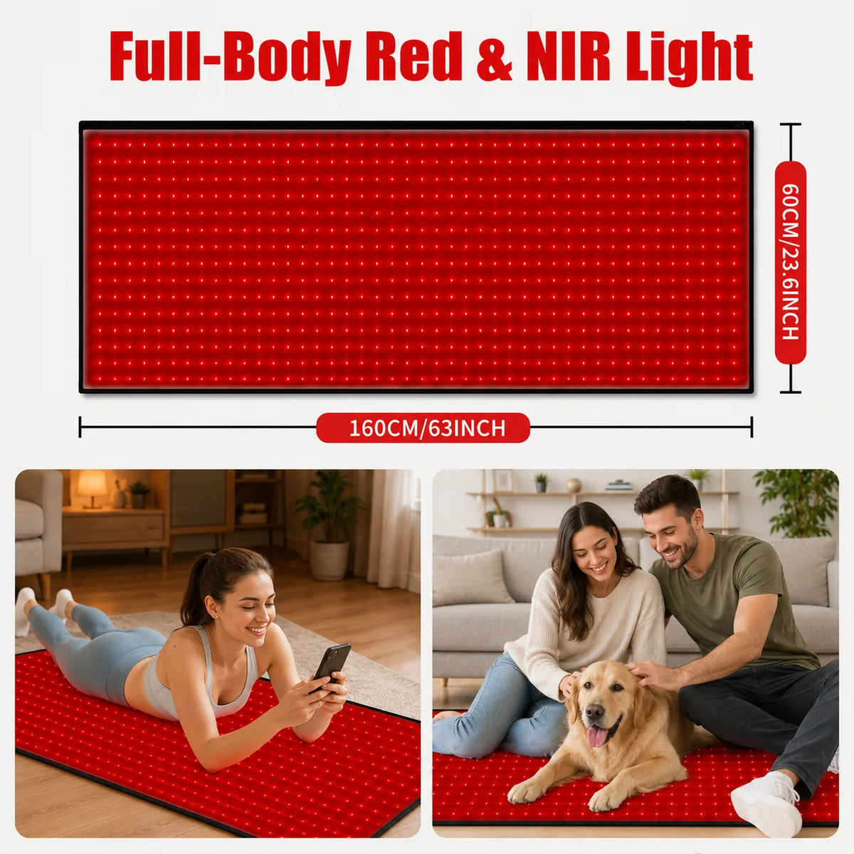 Red Light Therapy Mat With Adjustable Timer And Intensity