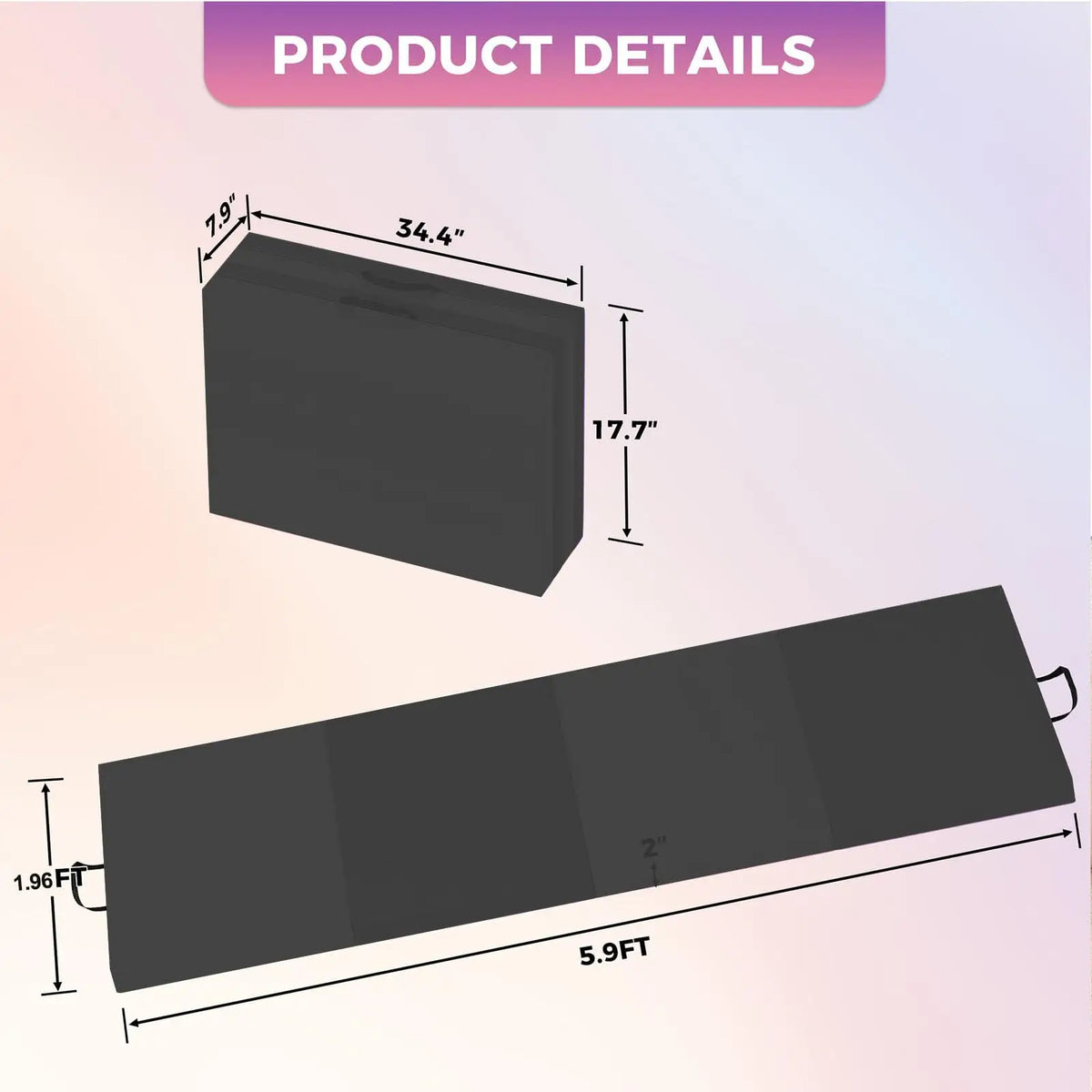 HiMISS Foldable Gymnastics Mat For Home Fitness Exercise And Yoga