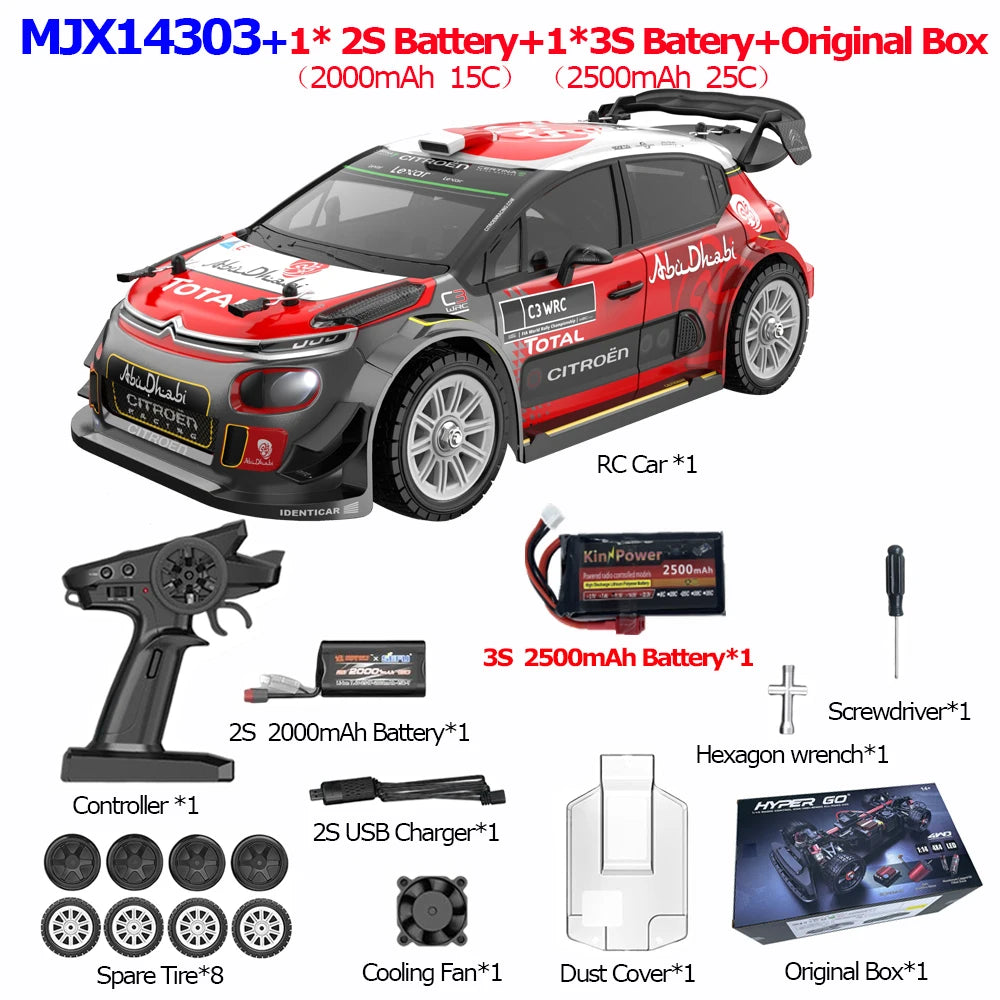 HYPER GO RC MJX 14304 14303 14302 High Speed Drift Car With Gyroscope - Electric Toy for Kids Volkswagen Racing Gift