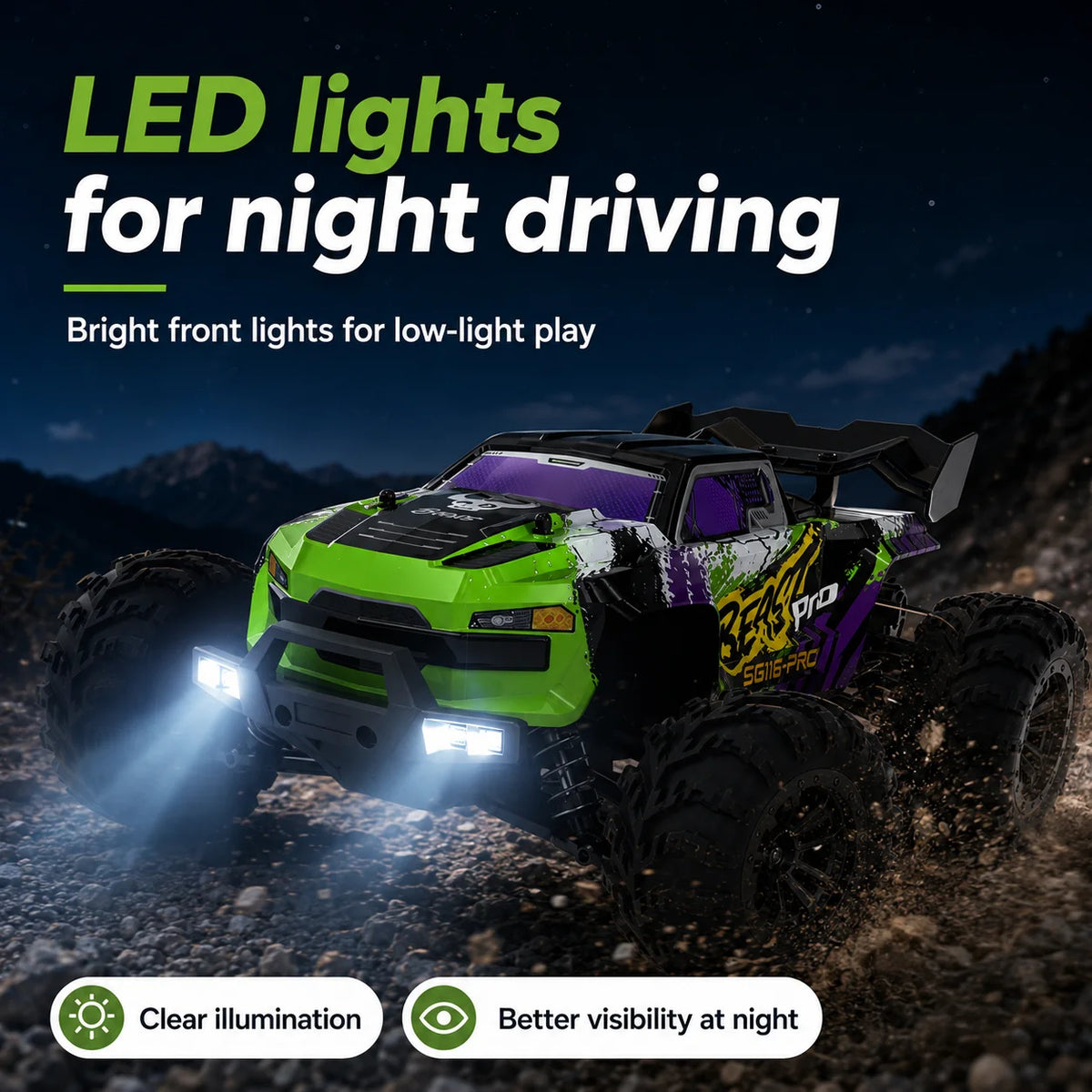 ZNLYRION RC Car Buggy 1:16 4 Wheel Drive Off-Road SG116MAX PRO Vehicle Optional Brushless Motor Anti-Slip Tire Remote Control Racing Truck