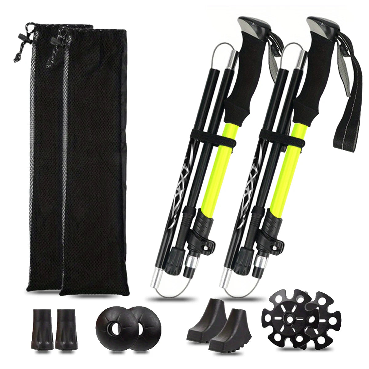 Ultralight Aluminum Alloy 5 Section Folding Trekking Pole For Hiking
