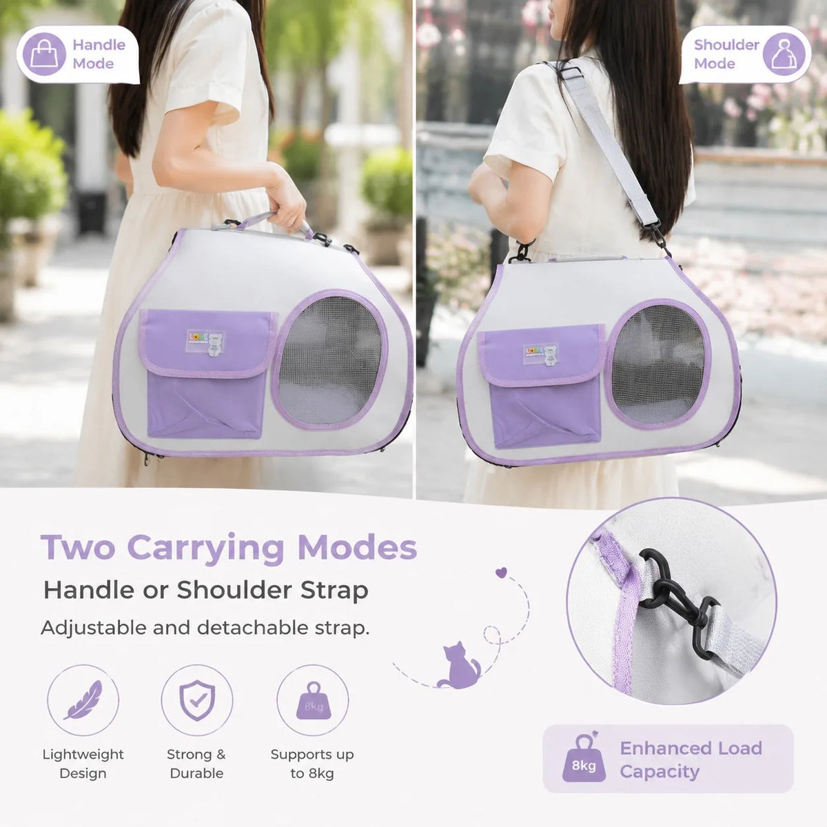 Stylish Breathable Cat Carrier Bag Portable Pet Travel Handbag with Clear Window Space Capsule Bubble Bag for Small Dogs Cats Outdoor