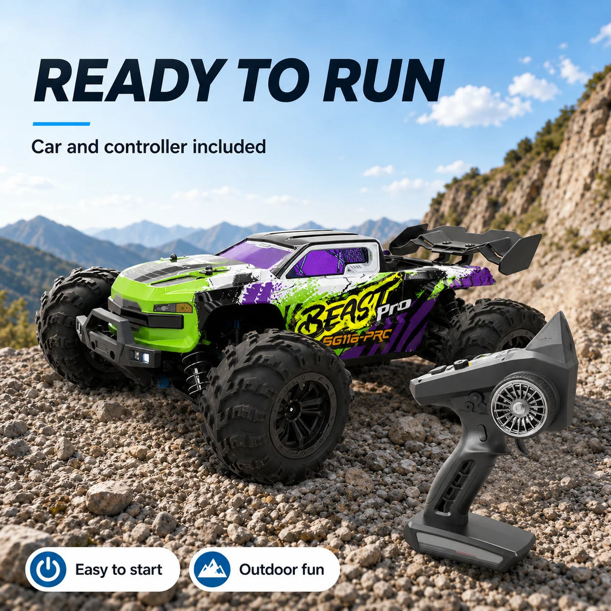 ZNLYRION RC Car Buggy 1:16 4 Wheel Drive Off-Road SG116MAX PRO Vehicle Optional Brushless Motor Anti-Slip Tire Remote Control Racing Truck