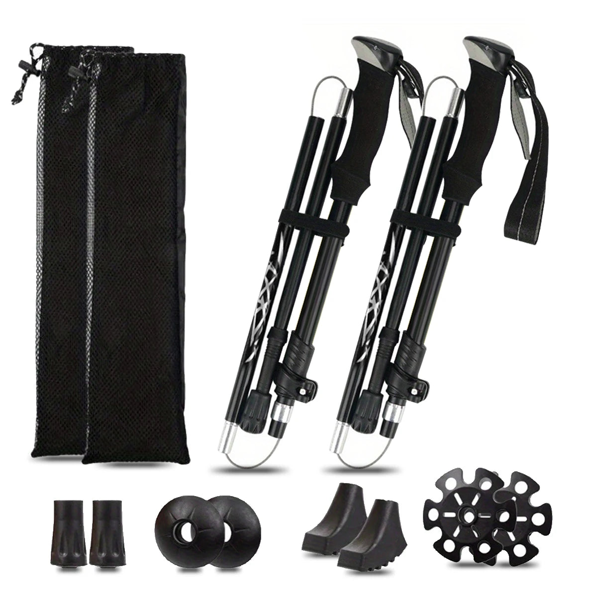 Ultralight Aluminum Alloy 5 Section Folding Trekking Pole For Hiking