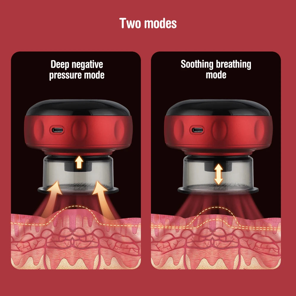 Electric Cupping Massager Vacuum Suction Cups Smart Scraping Gua Sha Device Back Body Cellulite Body Slim Device