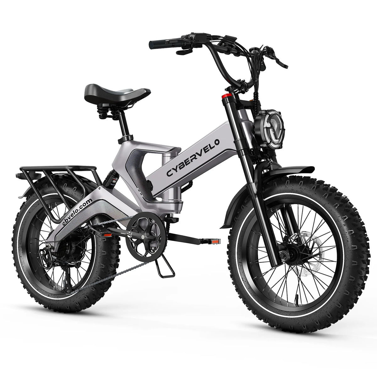 Cybervelo EK6 Max 20" Fat Tire E-Bike 48V 40AH Waterproof Battery 30+MPH 150 Miles Ultra Long Range Off Road Commuter High Speed Ebike