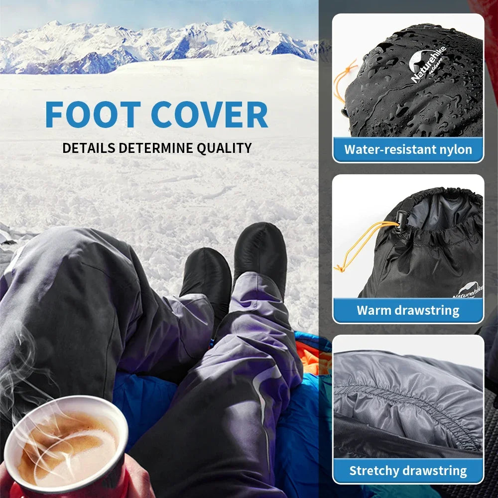 Naturehike Goose Down Slipper Boots Winter Warm Waterproof Windproof Outdoor Camping Hiking Fishing Thermal Feet Cover Shoe Sock