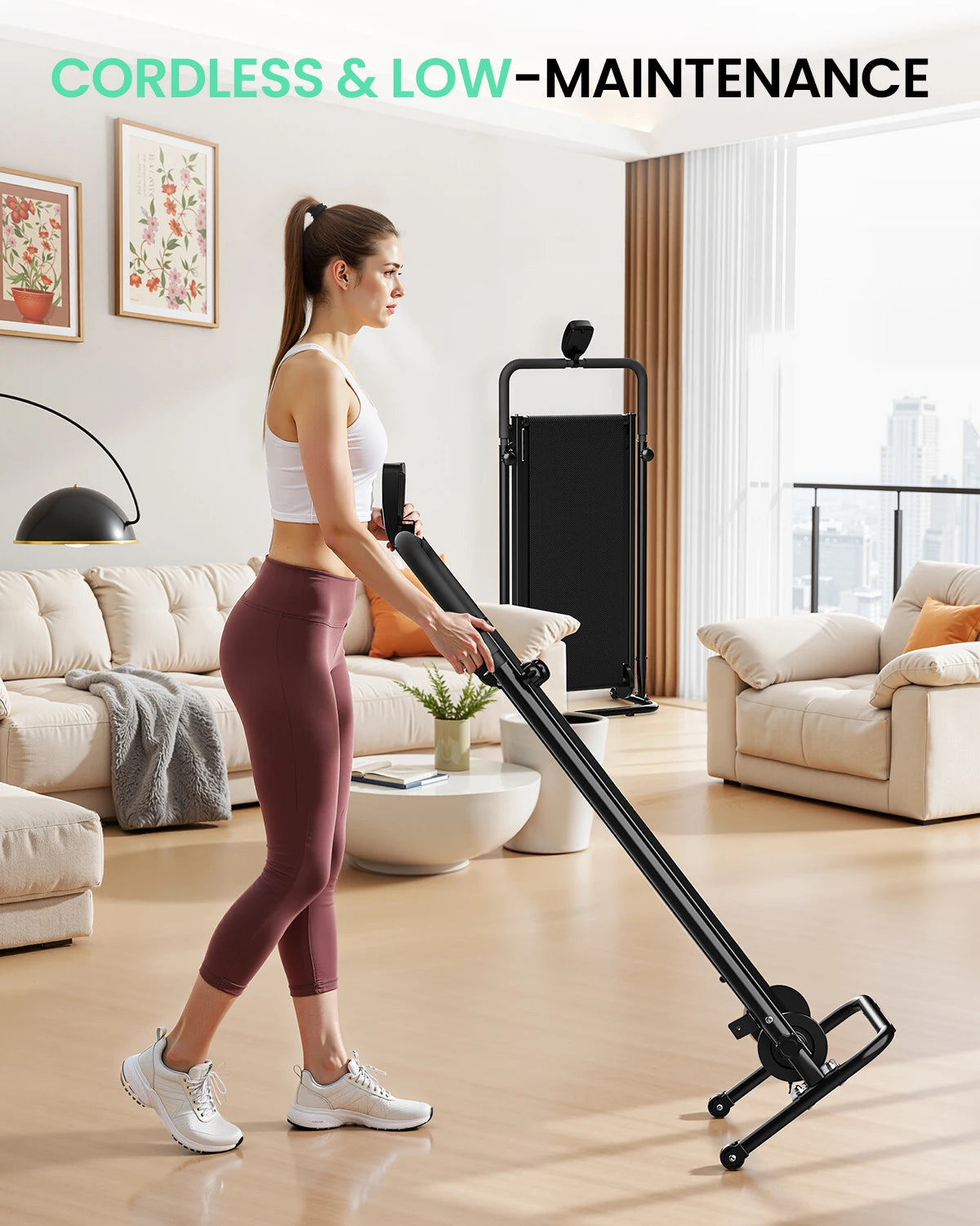 Akluer Manual Treadmill Equipped With Dual Flywheel And Monitor