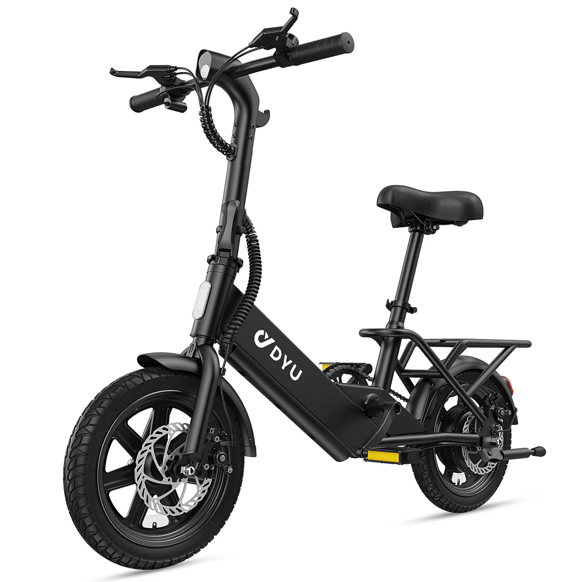 【1 Year Warranty】DYU C3 14 inch Folding Electric Bicycle Peak 500W Motor 280WH Battery Electric Bike,20mph City E-bike UL2849