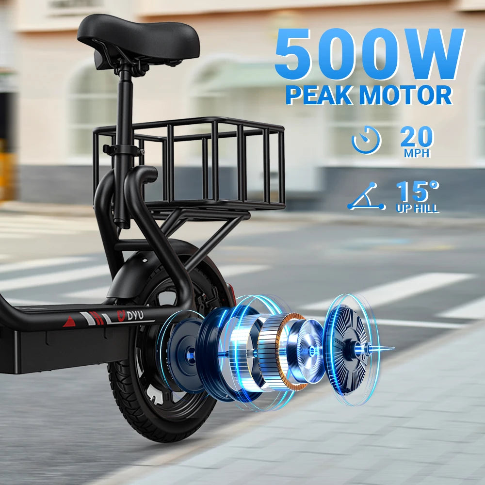 DYU C4  Folding Electric Scooter 14 inch Mini E-Bike 500W Peak 20MPH 36V 7.8AH  Battery Compact City Commuter E-Scooter Style