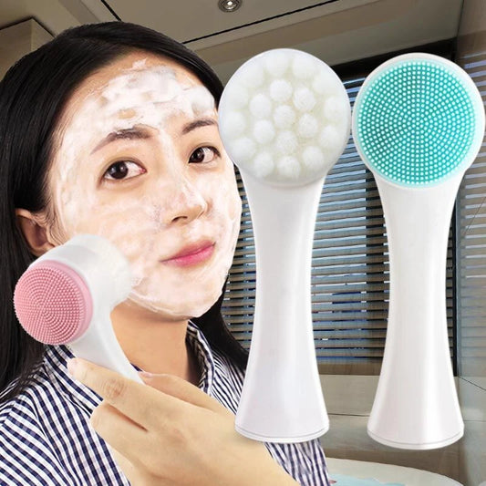Silicone Double Sided Facial Cleansing Brush For Daily Pore Cleansing