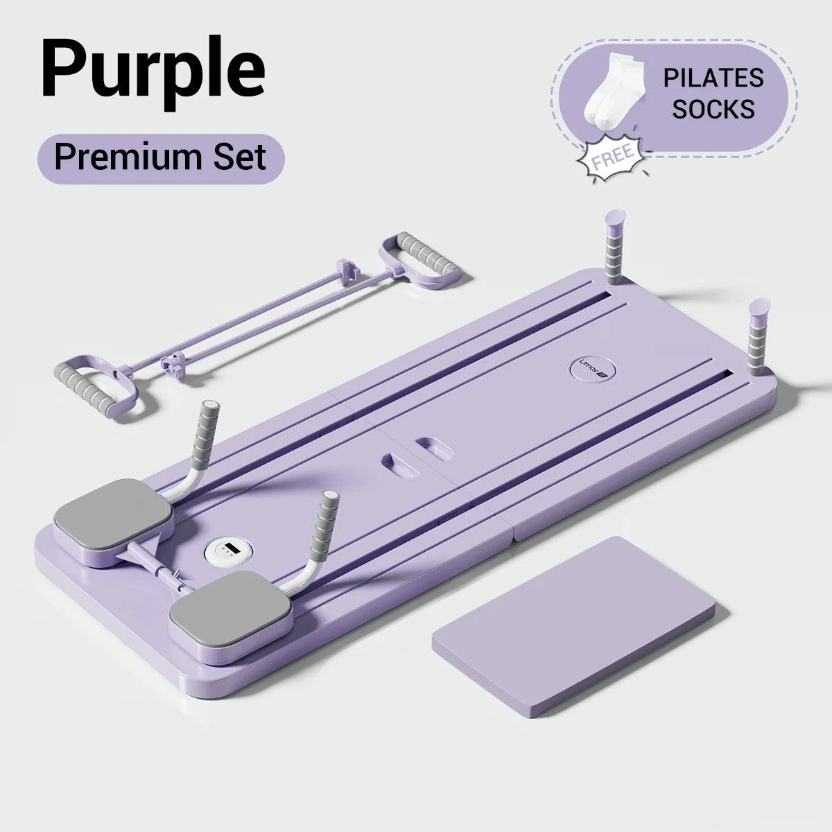 UMAY Multifunctional Pilates Board With Timer And Resistance Bands