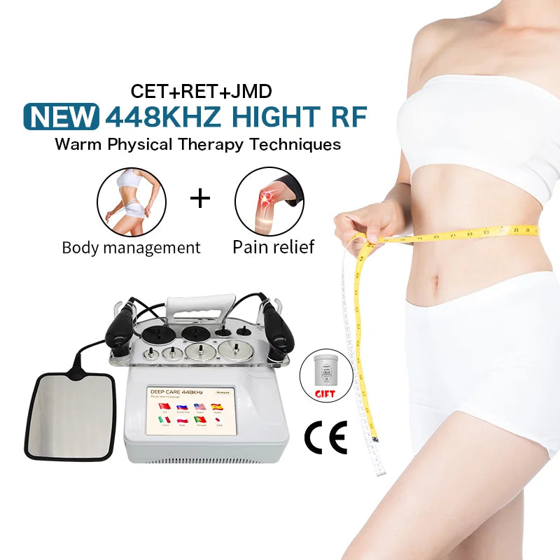 Latest Physical Technology RF 448KHZ Tecar High-frequency INDIBA Relieve Soreness Microcurrent Massage For Shaping Lose Weight and Firm the Skin Promote Lymphatic Circulation