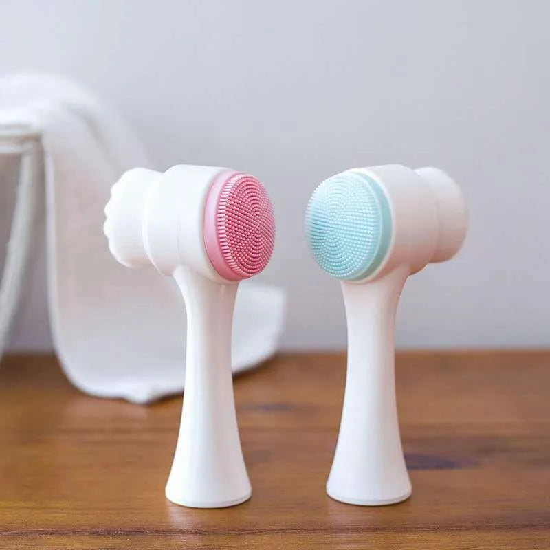 Silicone Double Sided Facial Cleansing Brush For Daily Pore Cleansing