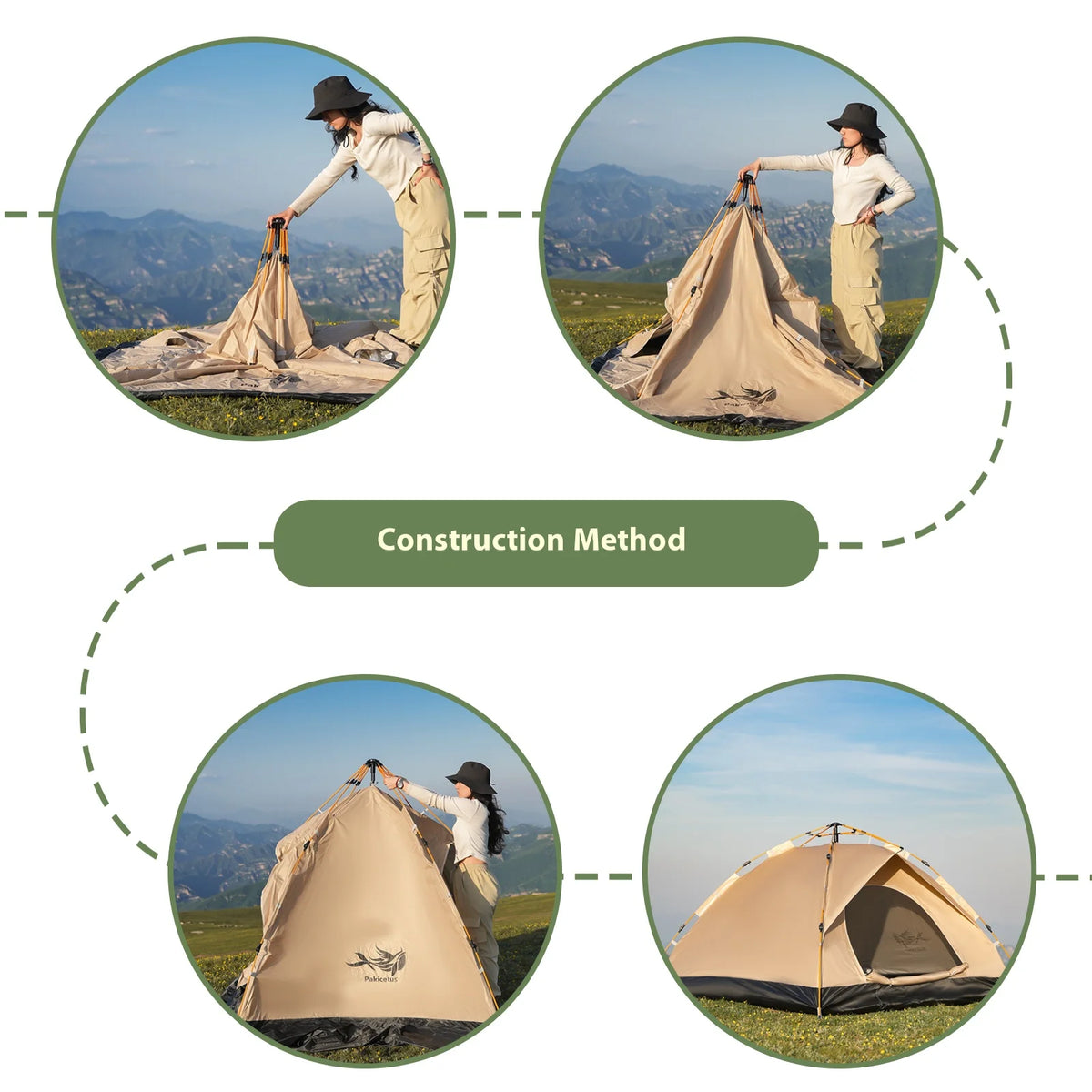 Pakicetus Automatic Pop Up Camping Tent Quick Setup Portable