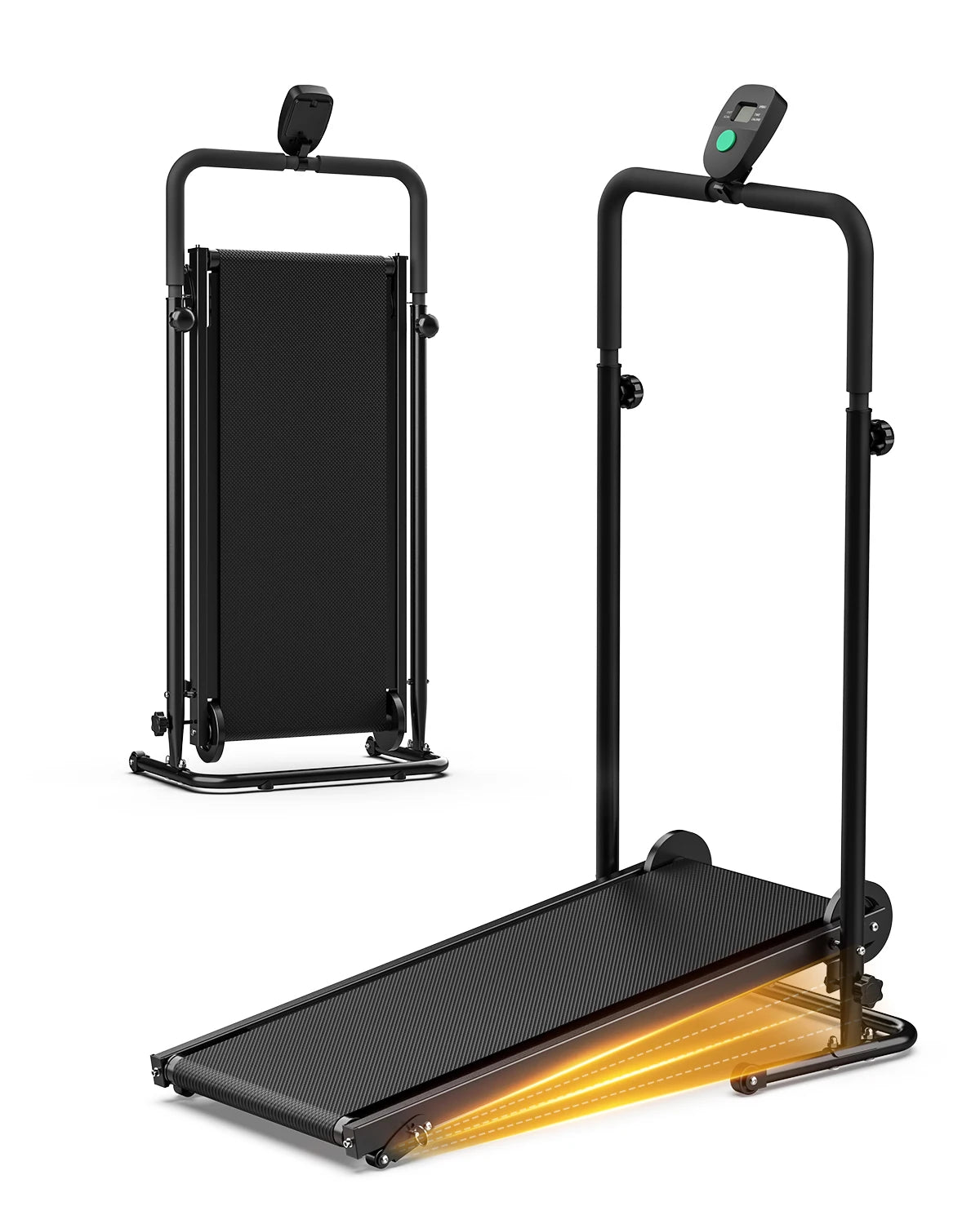 Akluer Manual Treadmill Equipped With Dual Flywheel And Monitor