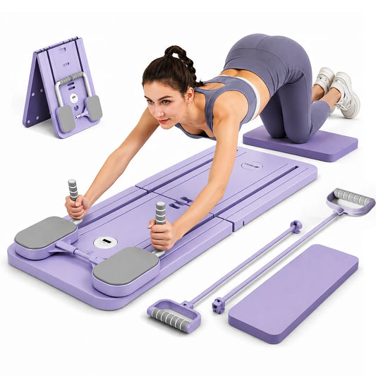 UMAY Multifunctional Pilates Board With Timer And Resistance Bands