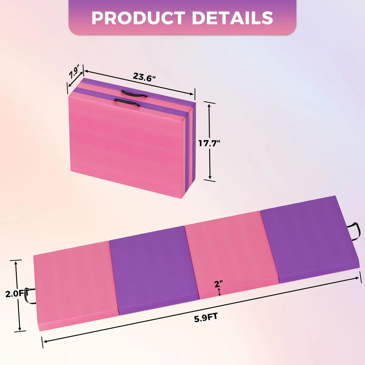 HiMISS Foldable Gymnastics Mat For Home Fitness Exercise And Yoga