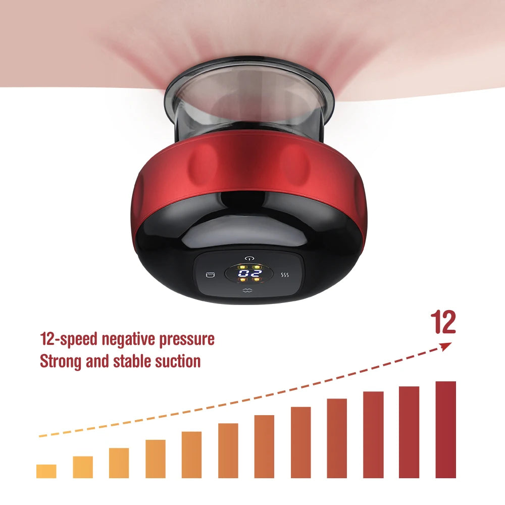 Electric Cupping Massager Vacuum Suction Cups Smart Scraping Gua Sha Device Back Body Cellulite Body Slim Device