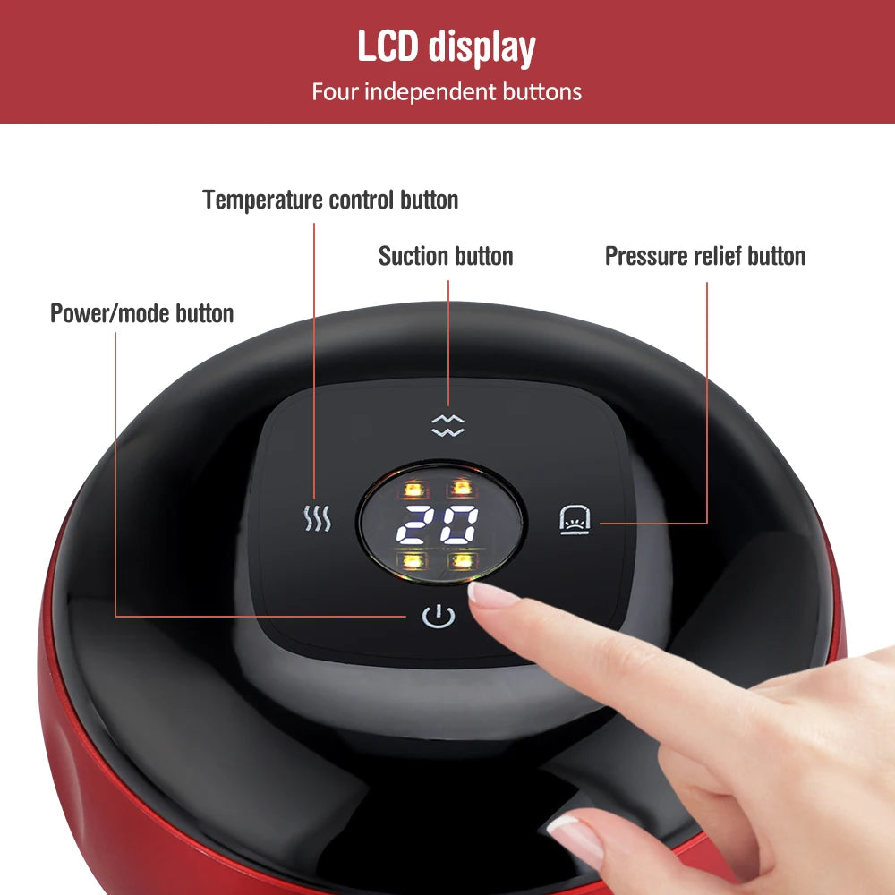 Electric Cupping Massager Vacuum Suction Cups Smart Scraping Gua Sha Device Back Body Cellulite Body Slim Device