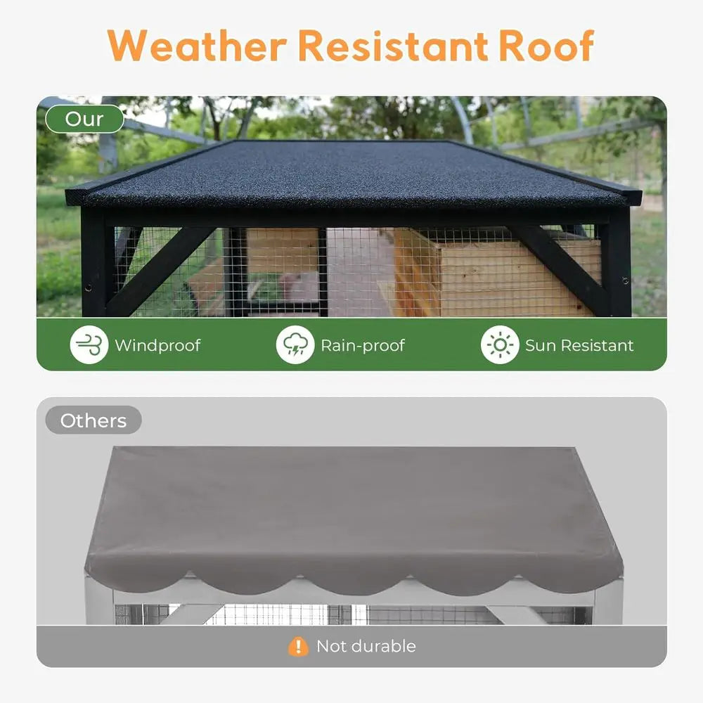 Cat Catio 4 Tiers, 70.9" Outdoor Cat Enclosure with Removable Platorms, Window Acc, Weatherproo Asphalt Roo, Indoor Catio with W