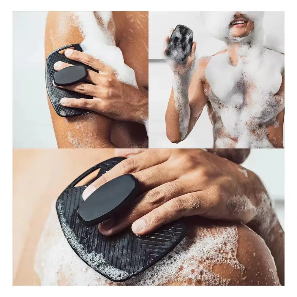 Silicone Exfoliating Body Scrub Brush With Comfortable No Slip Handle