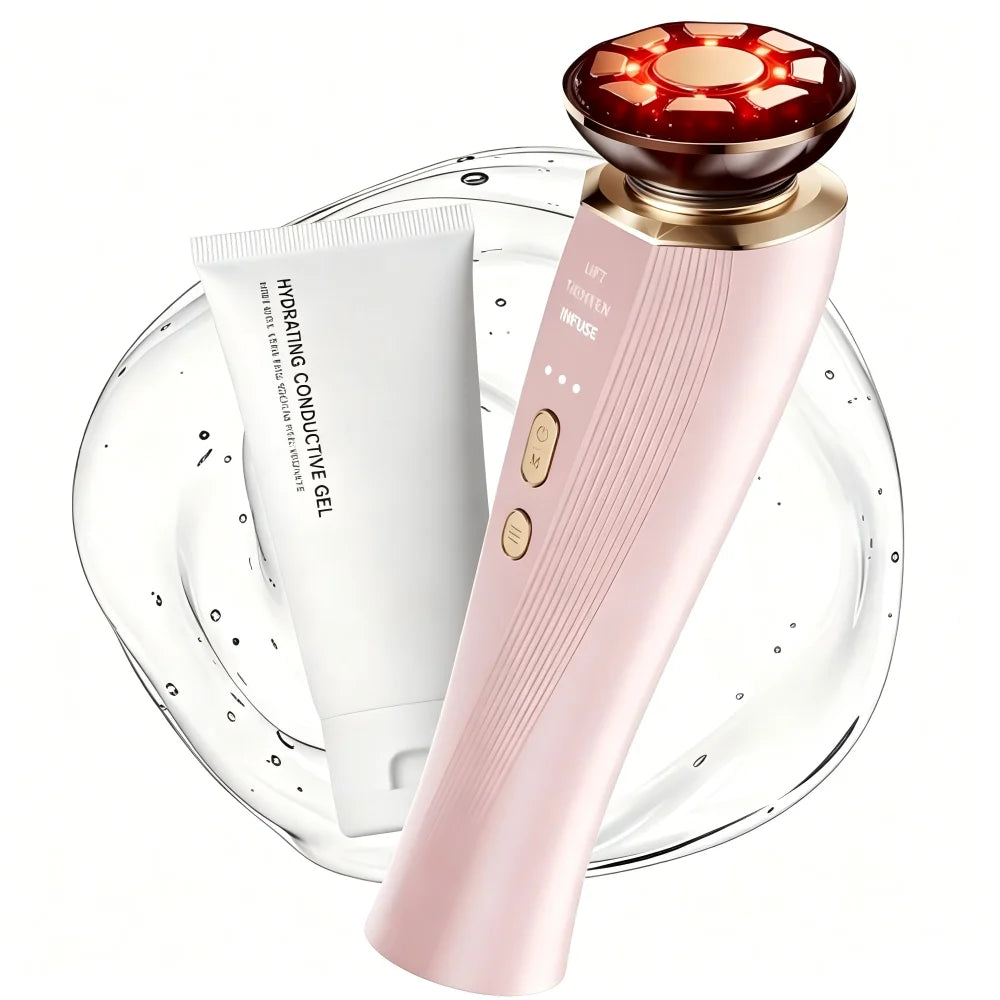 Portable Red Light Facial Massager Rechargeable Skincare Device For Firming