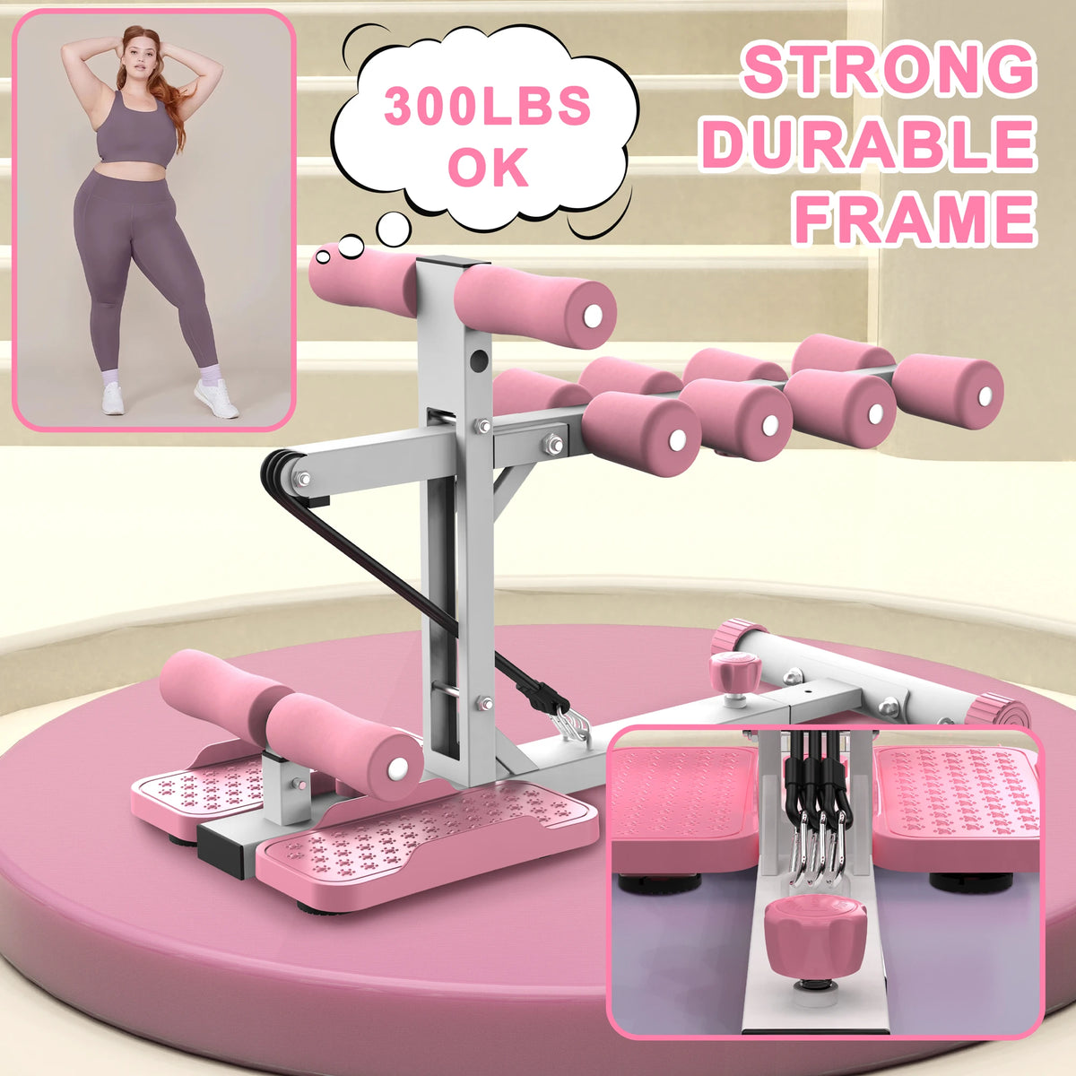 Deep Squat Machine with Resistance Bands, Glute & Core Trainer for Home Gym, Apartment & Office, Squat Assist Equipment
