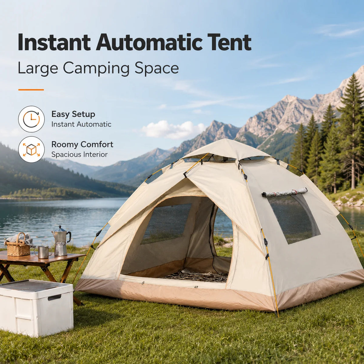 Tribenest Automatic Pop Up Camping Tent Quick Setup Windproof Shelter
