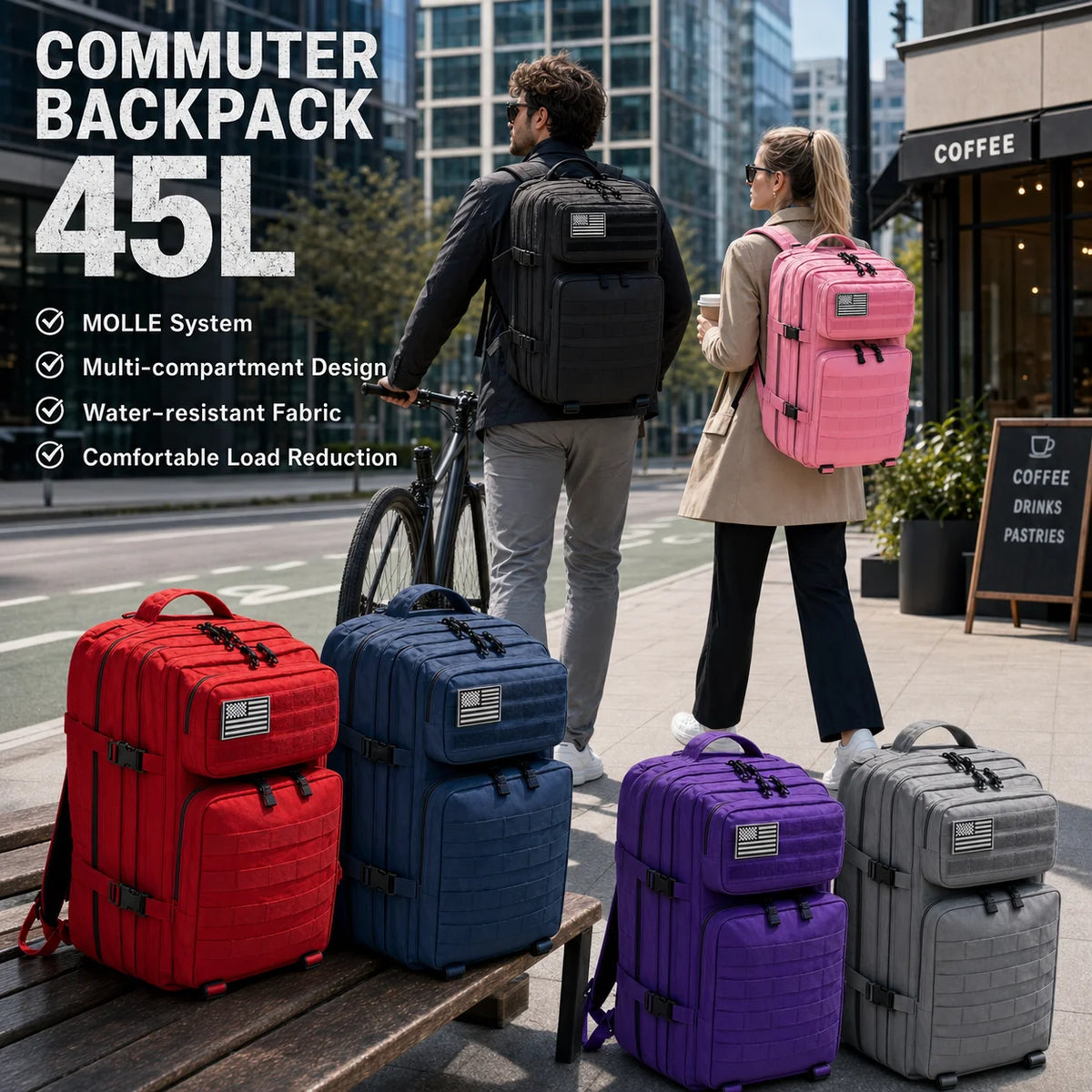 ReFire Gear Tactical Travel Backpack With Molle Pockets And Comfort