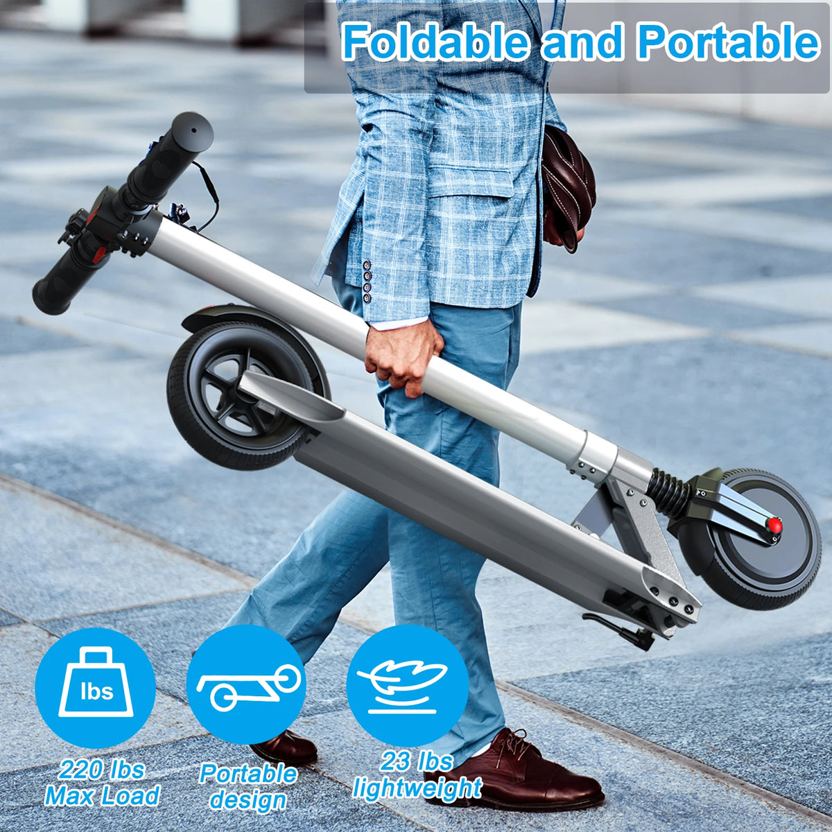 Electric Scooter Commuter E-Bike Foldable Commuter E-Scooter With Cruise Control Dual Braking System Shock Absorption