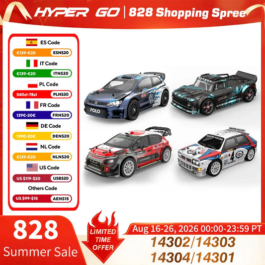 HYPER GO RC MJX 14304 14303 14302 High Speed Drift Car  With Gyroscope - Electric Toy for Kids Volkswagen Racing Gift