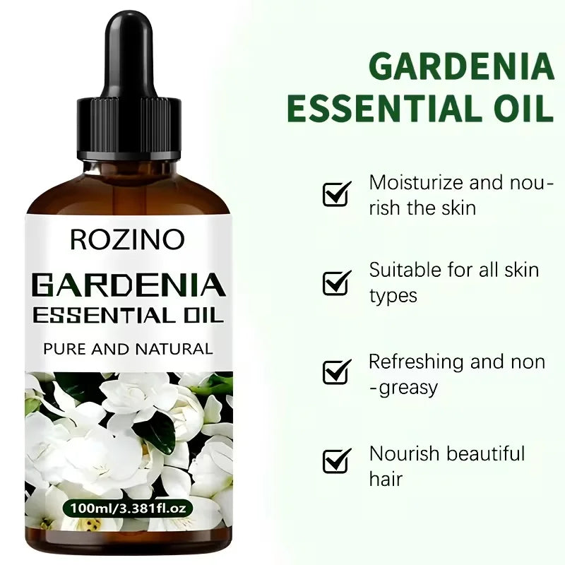 Gardenia Essential Oil : Gardenia Scent. For Face, Nails, Hair, Lashes, Guasha, Body, Massage. All Skin Types. Unisex. Premium Hydrating Fragrant Oil.