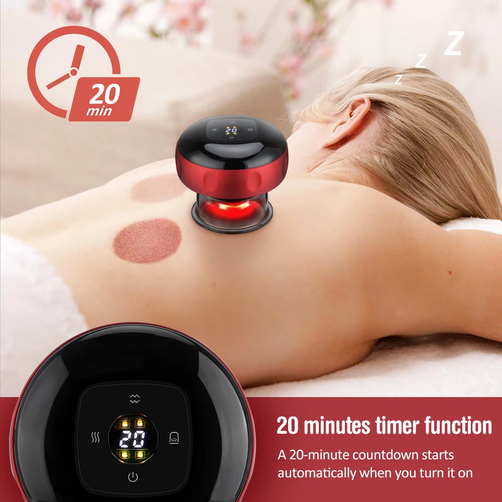 Electric Cupping Massager Vacuum Suction Cups Smart Scraping Gua Sha Device Back Body Cellulite Body Slim Device