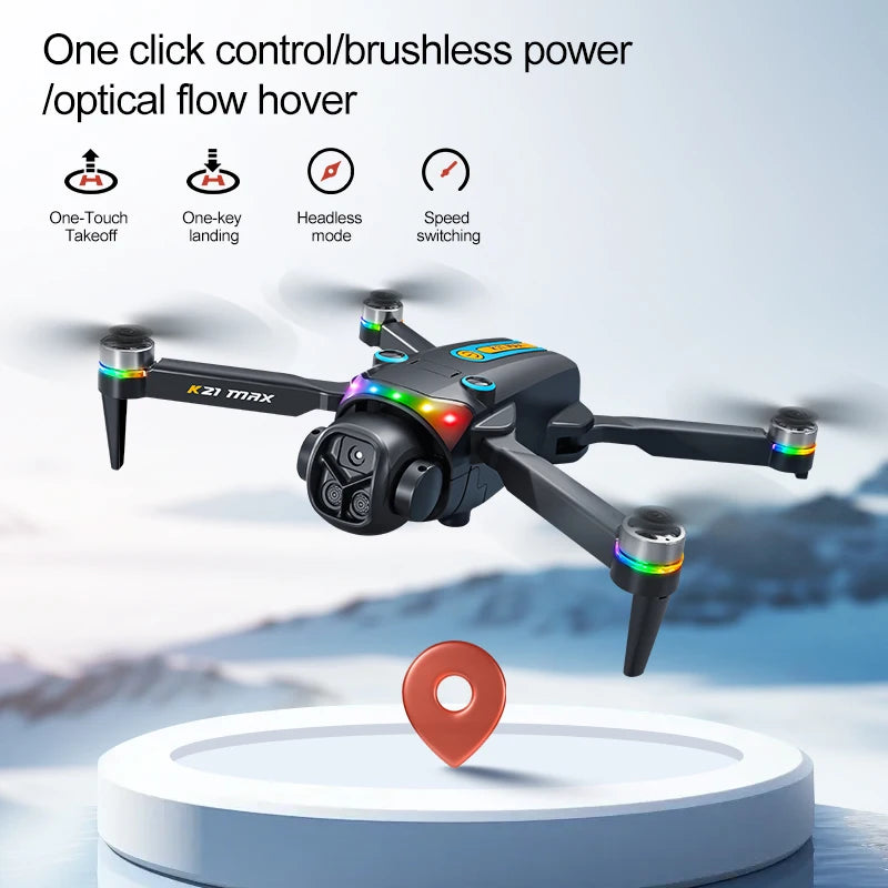 K21MAX Drone with 4.3" Screen Remote Controller, FPV Quadcopter with Optical Flow Hover & Auto Return-to-Home, Portable RC Drone for Beginners, Holiday Gift