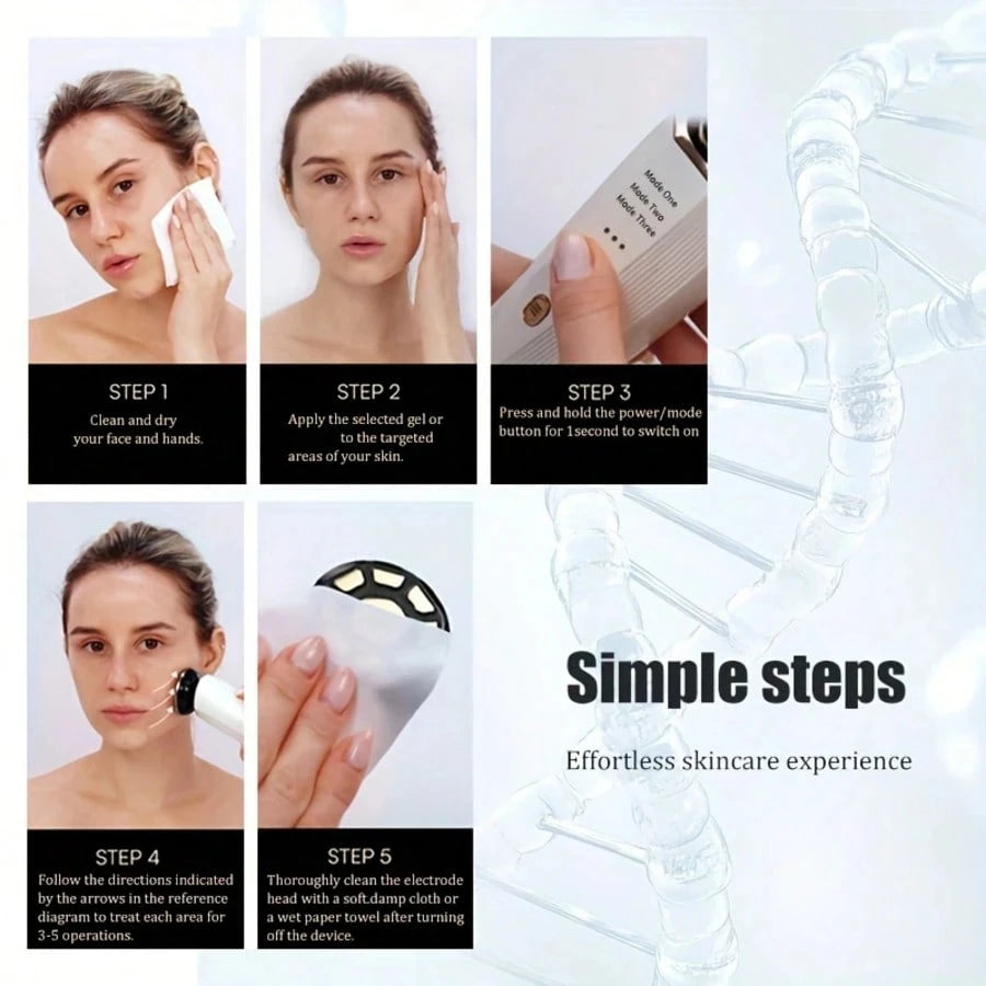 Portable Red Light Facial Massager Rechargeable Skincare Device For Firming