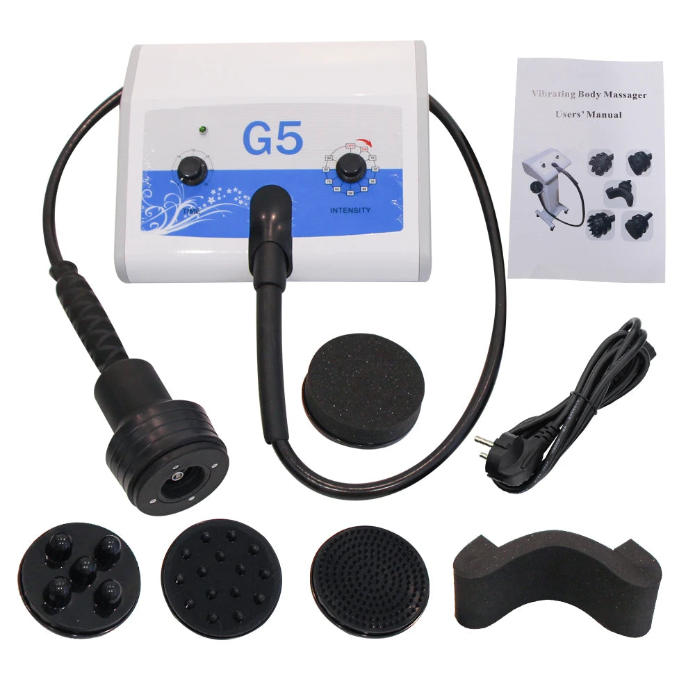 AOKO G5 Vibrating Massage Machine With 5 Massage Heads For Arms Waist Body Massage Anti Cellulite Body Slim Shape for SPA