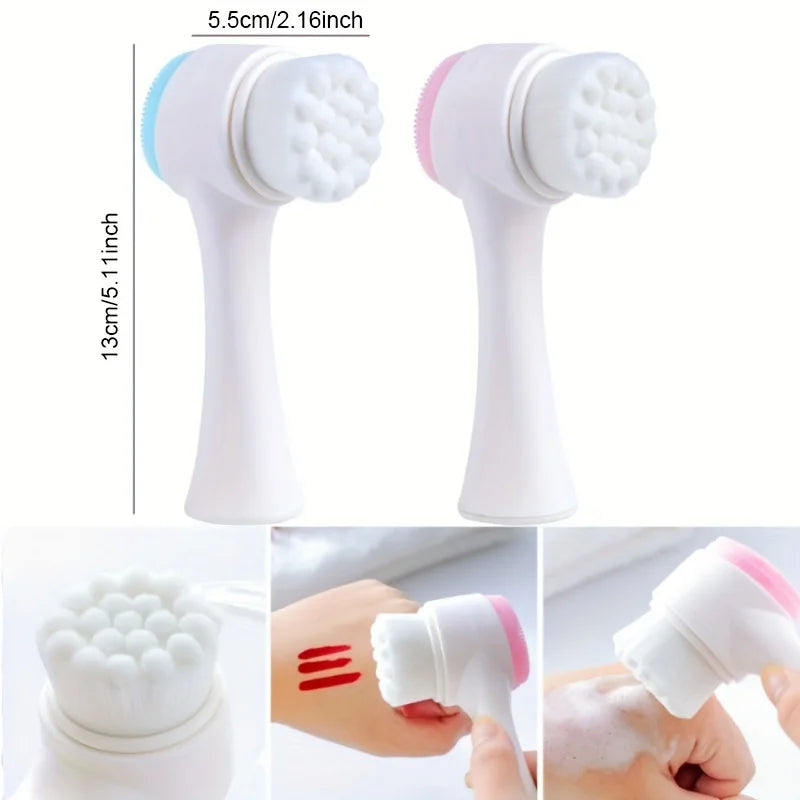 Silicone Double Sided Facial Cleansing Brush For Daily Pore Cleansing