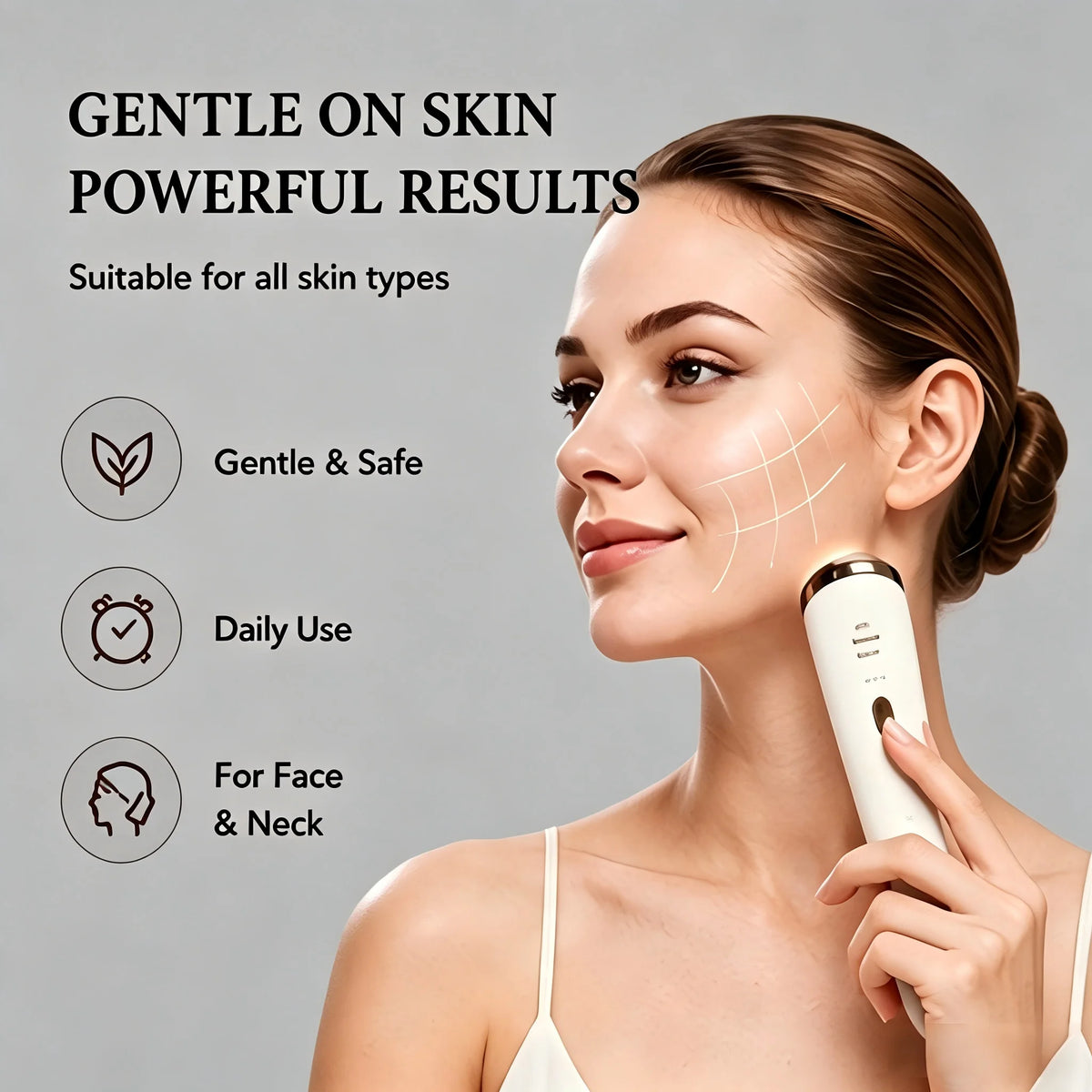 Portable Red Light Facial Massager Rechargeable Skincare Device For Firming