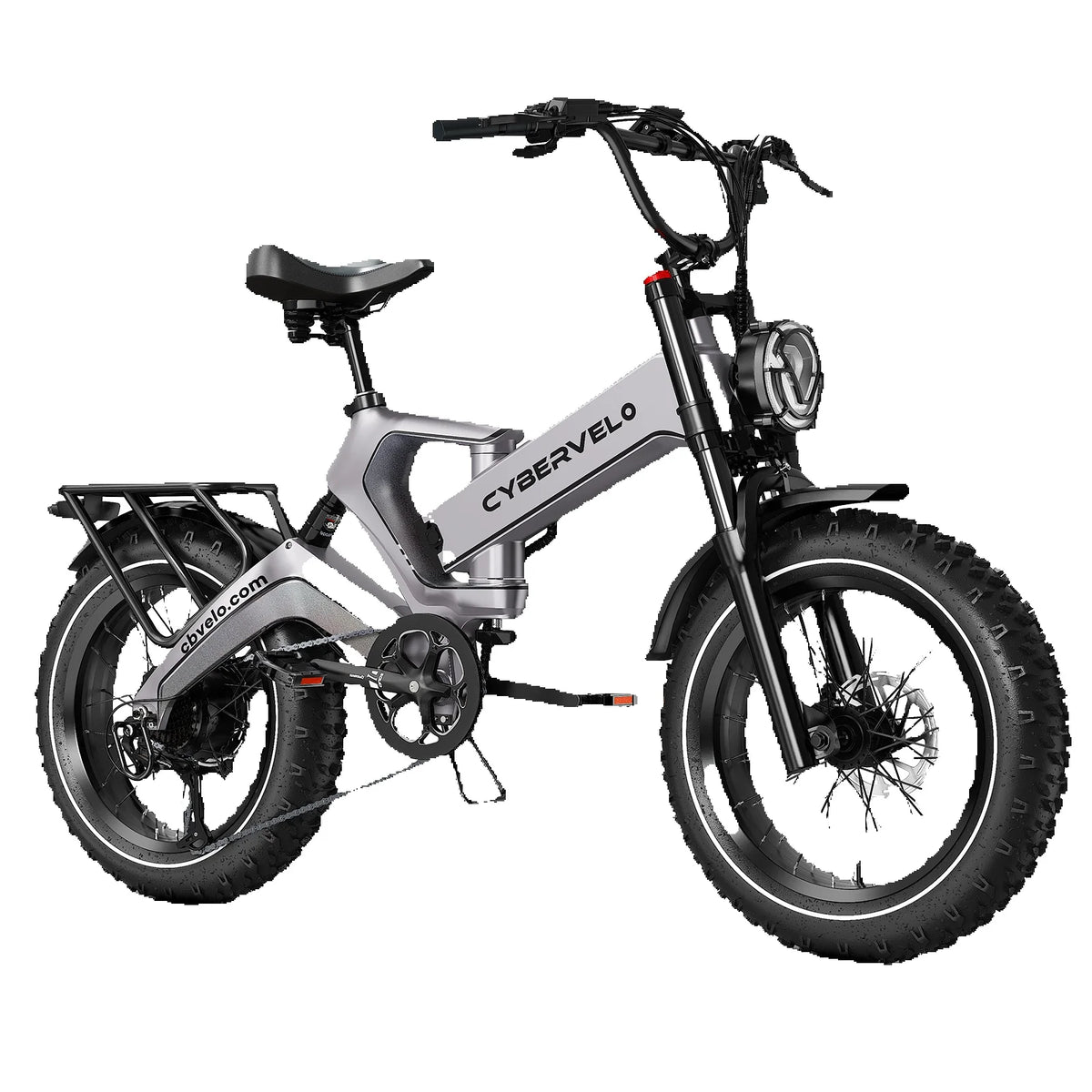 Cybervelo EK6 Max 20" Fat Tire E-Bike 48V 40AH Waterproof Battery 30+MPH 150 Miles Ultra Long Range Off Road Commuter High Speed Ebike