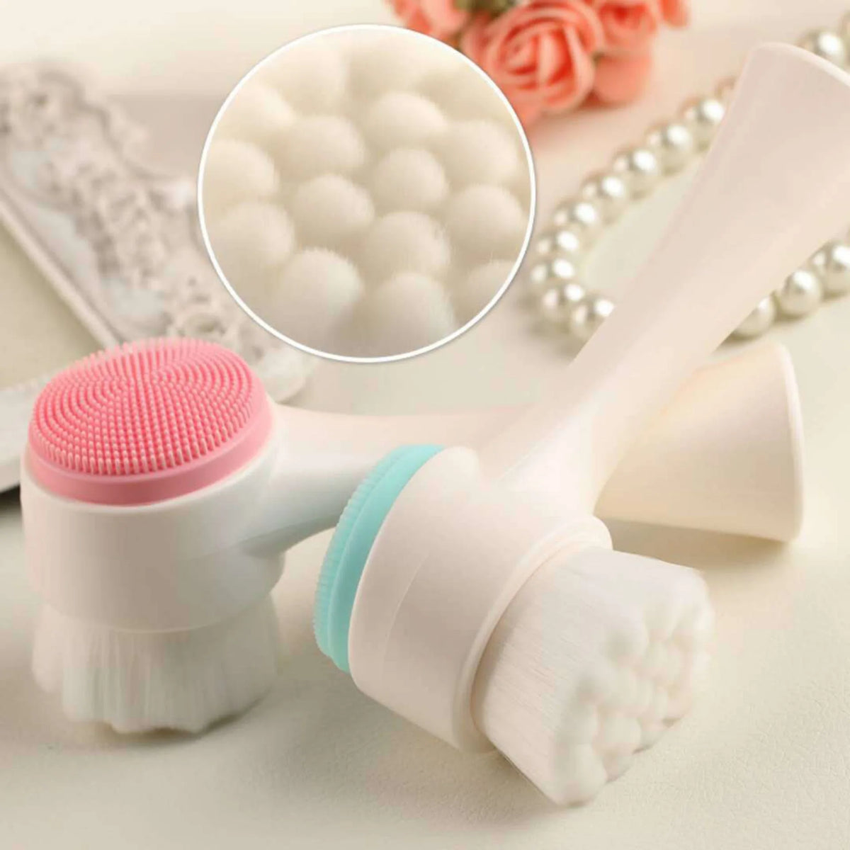 Silicone Double Sided Facial Cleansing Brush For Daily Pore Cleansing
