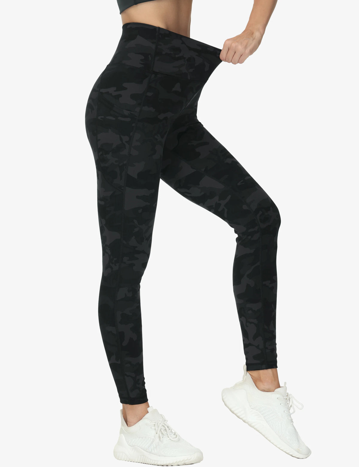 The Gym People Women Cross Waist Tummy Control Leggings