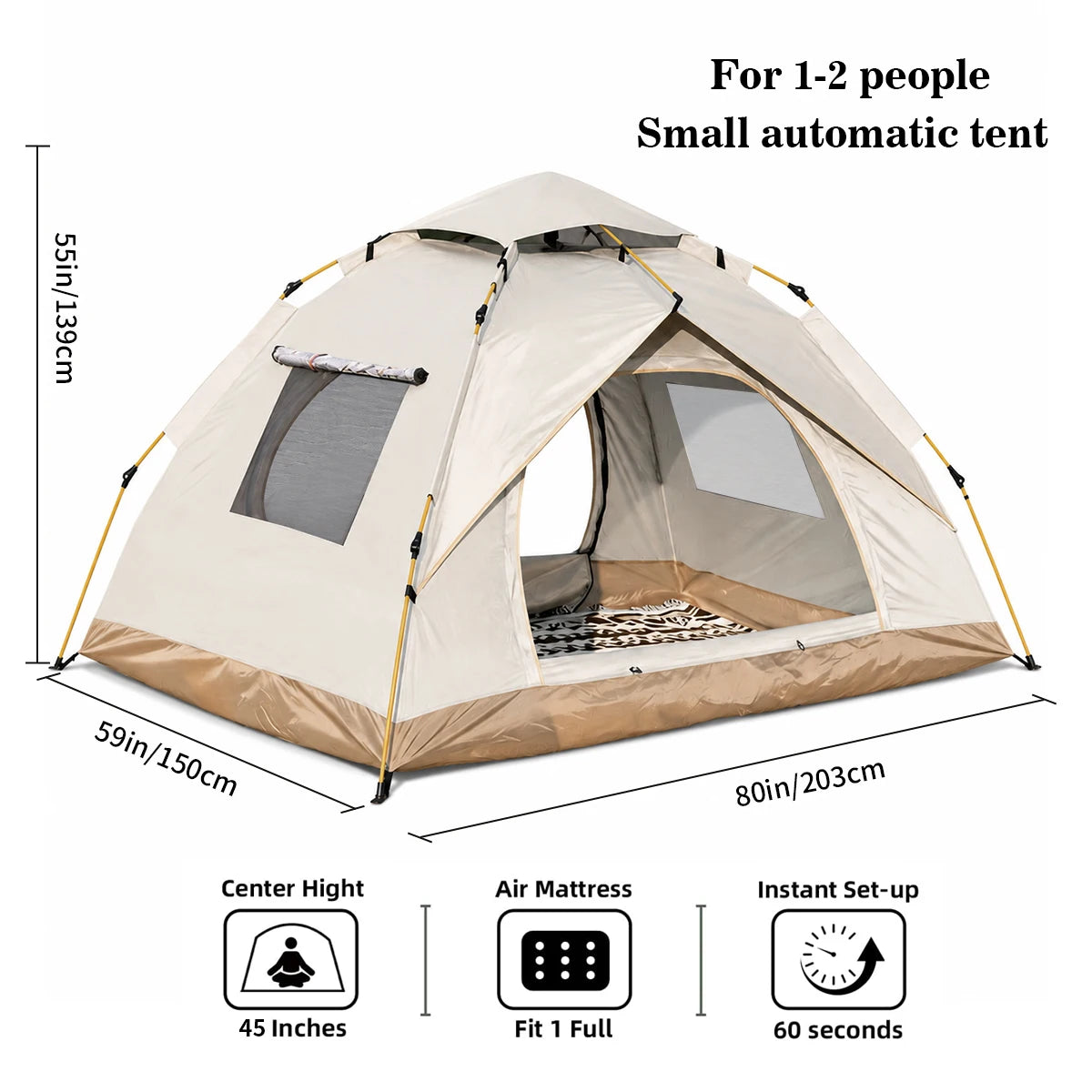 Tribenest Automatic Pop Up Camping Tent Quick Setup Windproof Shelter