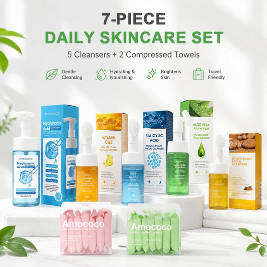 Amococo Gentle Foaming Facial Cleanser With Compressed Towels