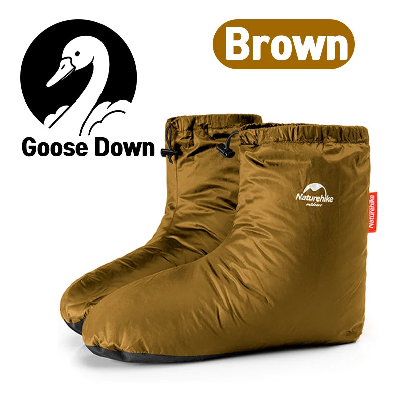 Naturehike Goose Down Slipper Boots Winter Warm Waterproof Windproof Outdoor Camping Hiking Fishing Thermal Feet Cover Shoe Sock