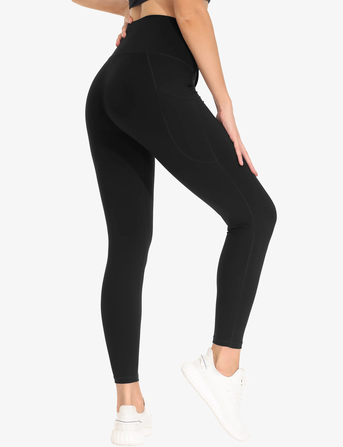 The Gym People Women Cross Waist Tummy Control Leggings