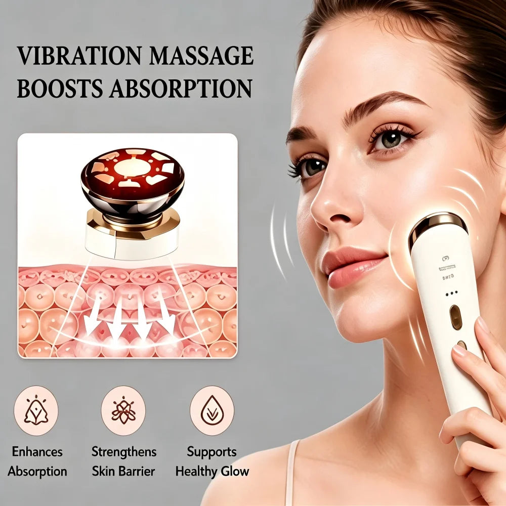 Portable Red Light Facial Massager Rechargeable Skincare Device For Firming