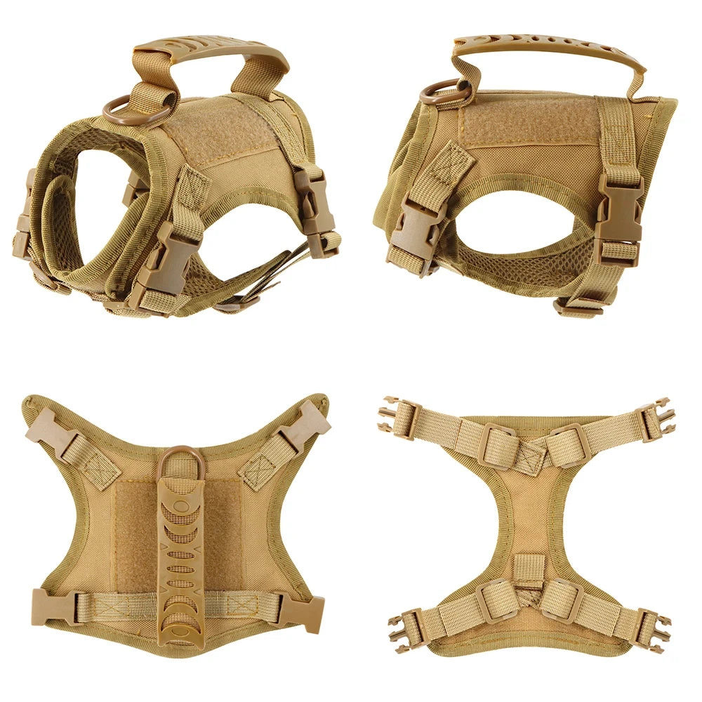Cat Vest Durable Military Tactical Harness Escape Proof Design Adjustable Straps Soft Breathable Mesh With Top Handle For Outdoor Walking Training Daily Use