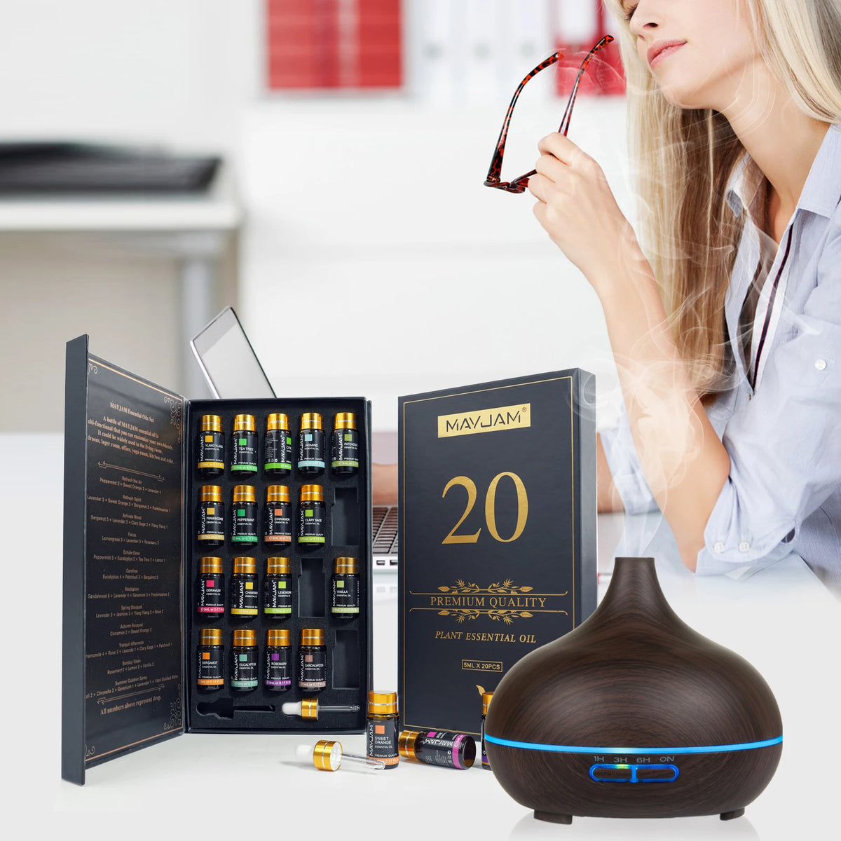 MAYJAM Premium Pure Essential Oil Collection For Home Aromatherapy